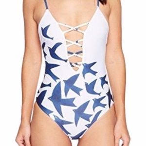 MARA HOFFMAN Bird Print One Piece Size LARGE